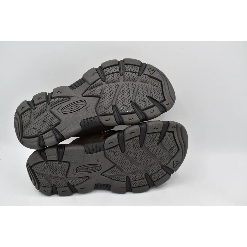 Keen Mens Size 11.5 Daytona II Bison Brown Black Leather Slides Sandals Shoes